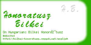 honoratusz bilkei business card